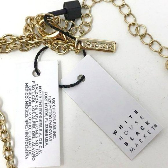 WHBM Gold Tone Stone & Opal Necklace - Picture 5 of 5